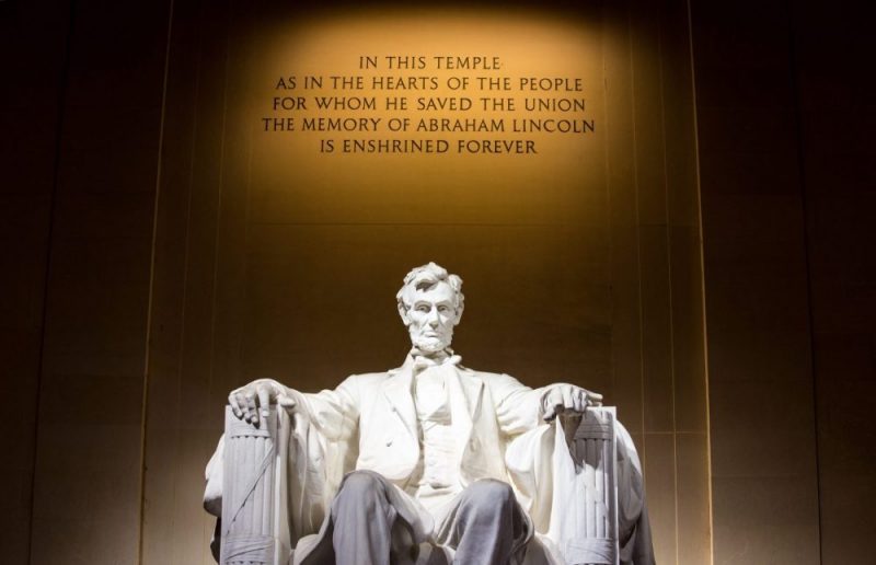 Lincoln statue and dedication